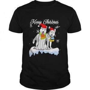 Merry Christmas Santa Siberian Husky Dog Christmas Tshirt